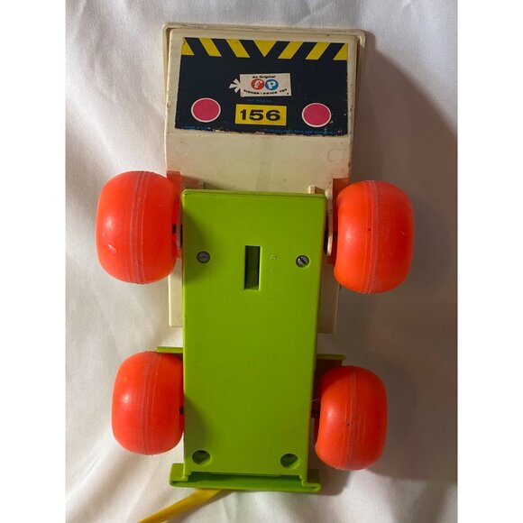 1970 Fisher Price Jiffy Dump Truck 156 Squeeze Bulb Pull Toy VTG - Picture 16 of 16